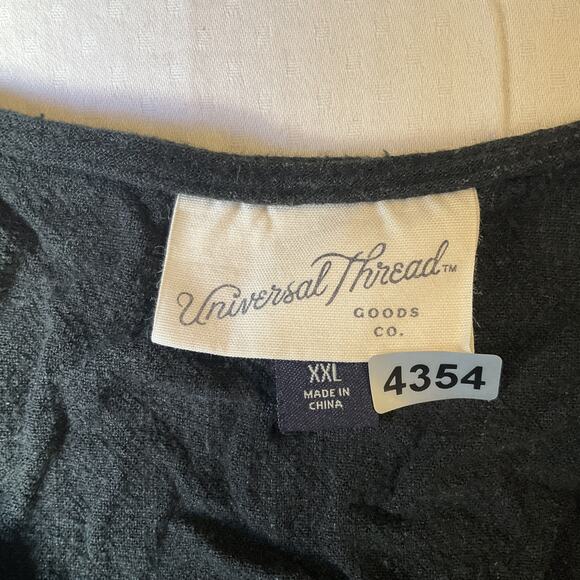 Universal Thread Women Dress L Black Linen Rayon A-Line Button Tie Sleeveless - Picture 2 of 9